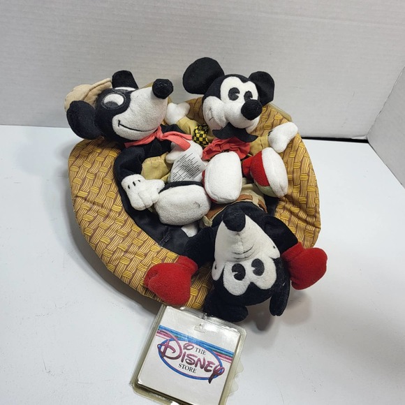 Mickey Mouse Classic Comic Bean Bag Set 8" Set of 3 Plush in a Hat Disney Store - Picture 5 of 11
